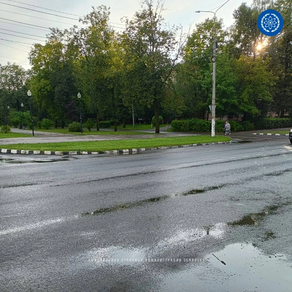 Система ливневой канализации Обнинска не справилась сразу с таким объемом воды.
