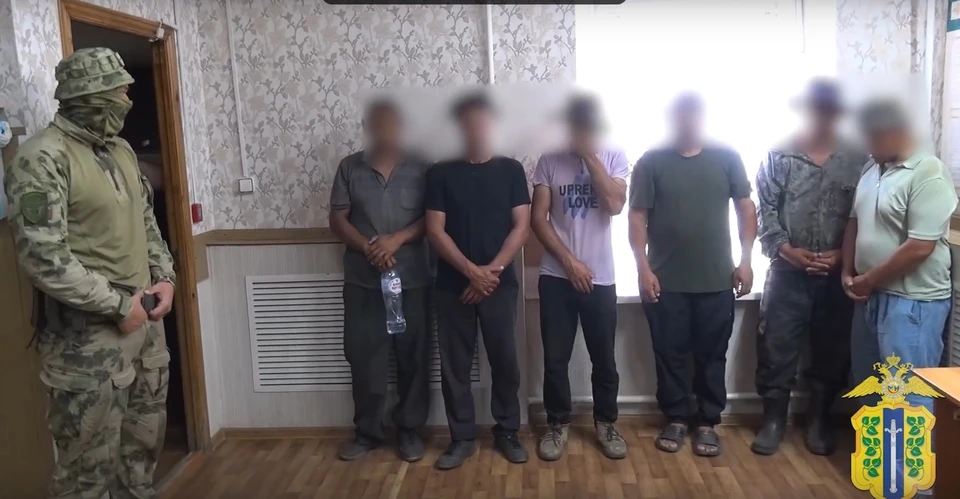 Трудившихся незаконно граждан поместили в Центр временного содержания. Скриншот видео, предоставленного УМВД России по Липецкой области.