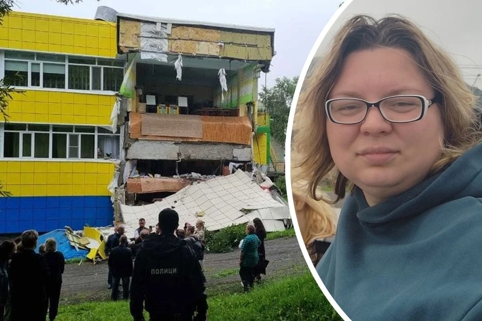 Когда Екатерина, приехавшая на отдых в Петропавловск-Камчатский, выбежала из дома во время землетрясения, обнаружила, что у соседнего детского сада отпала стена Фото: Вячеслав Скалацкий/Екатерина Логина