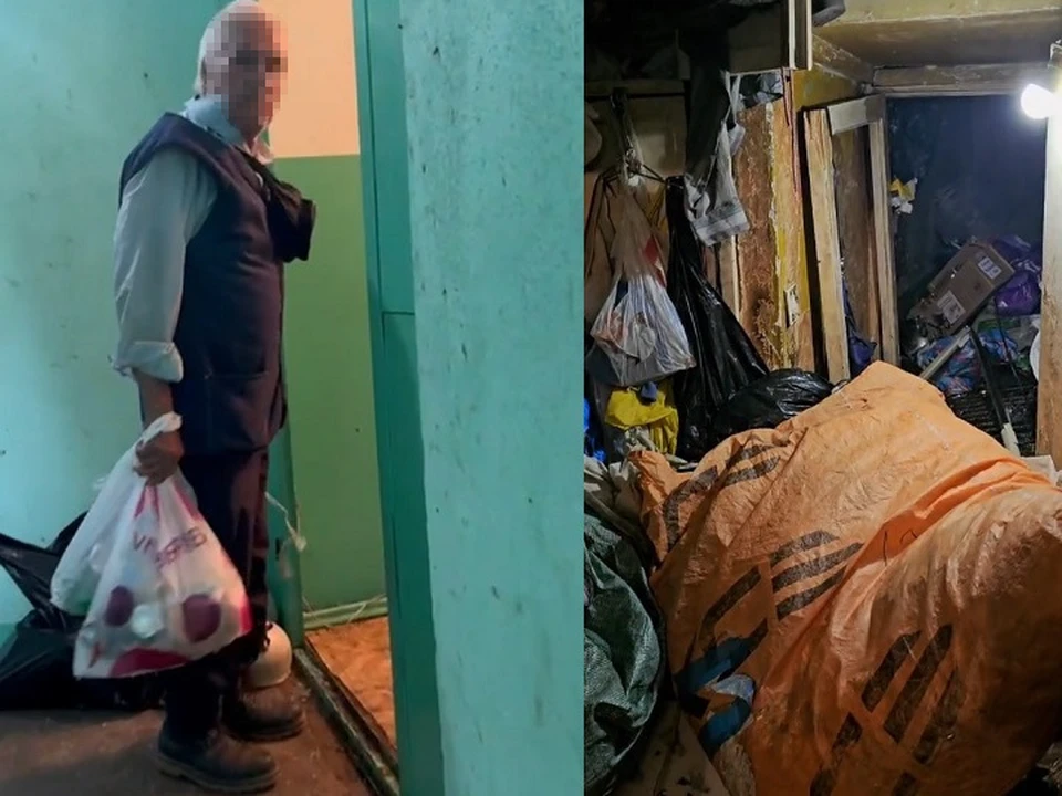 75-летний пенсионер из Уфы превратил свою квартиру в свалку, а жизнь соседей в ад. Фото: предоставлено «КП-Уфа»