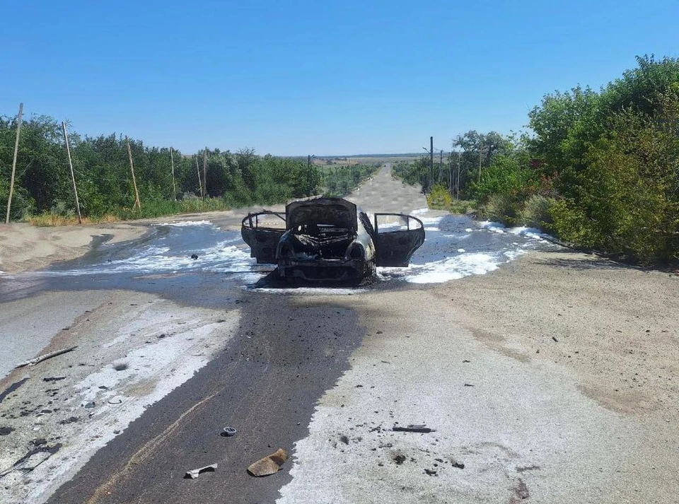 В Пологах атаковали гражданский автомобиль. Фото - тг-канал Евгения Балицкого