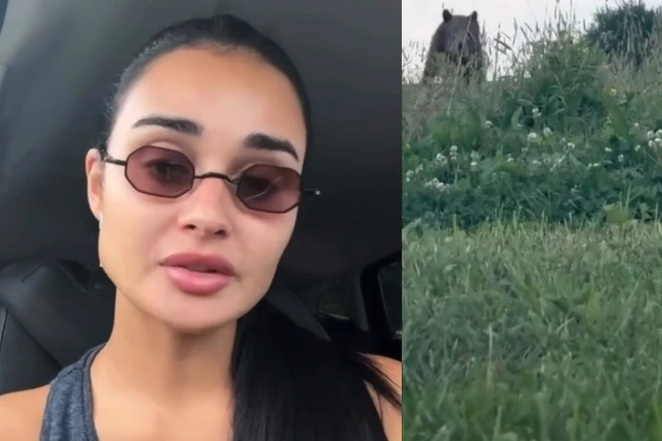 Как призналась сама исполнительница, медведь был ручной и его специально привезли для съемок.