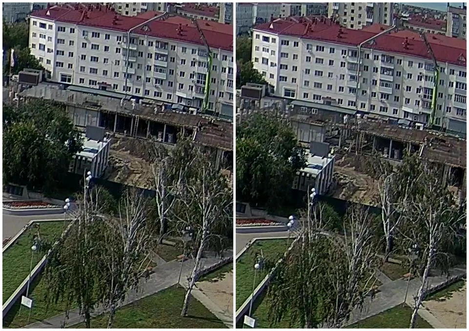 «Дом кино» до и после обрушения. Фото: «Интерсвязь»