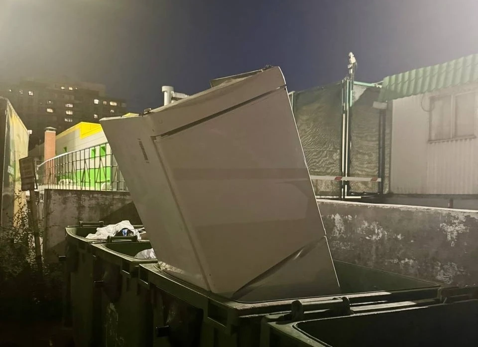 Самарец засунул холодильник в бак. Фото: минприроды по Самарской области