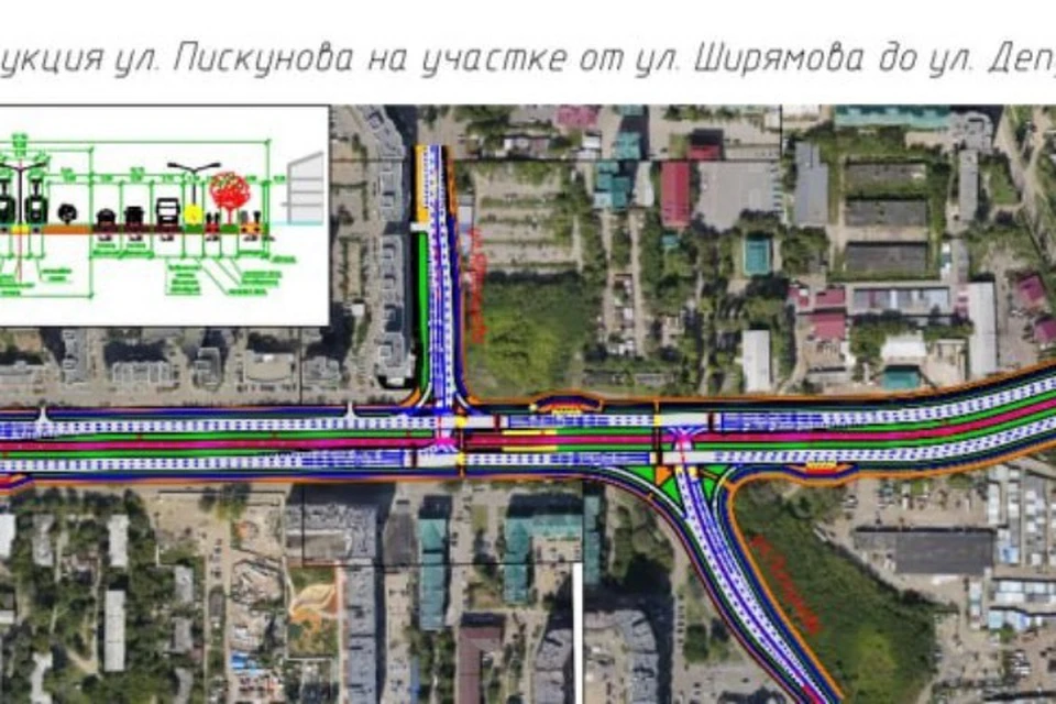 В Иркутске разрабатывают проект шестиполосной дороги на улице Пискунова. Фото: пресс-служба администрации Иркутска