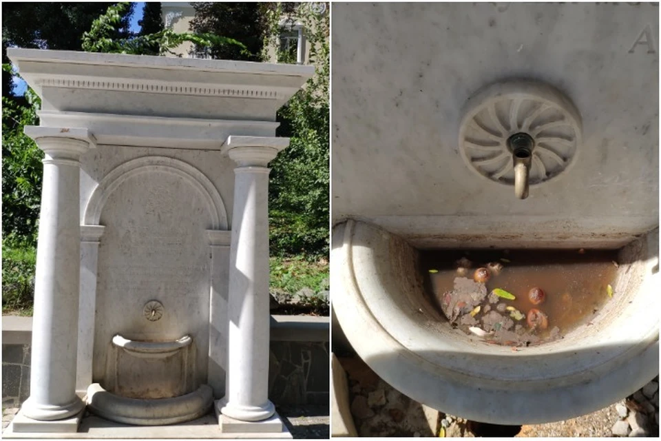 Пушкинский фонтан выглядит не очень привлекательно