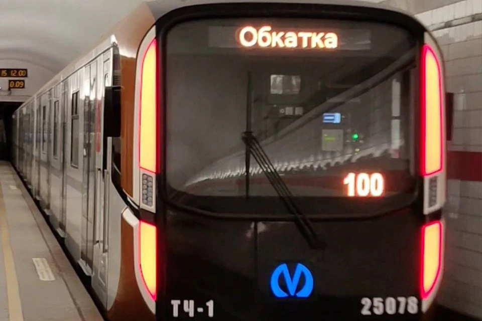 Новый коричневый "Балтиец" заметили на красной ветке. Фото: t.me/podzemnik_spb