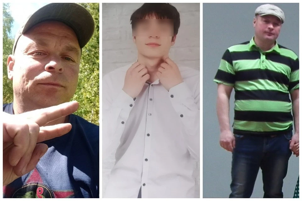 На фото слева направо: погибшие Сергей, его сын-подросток и выживший Михаил. Фото: личный архив.