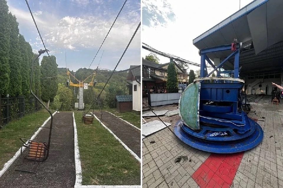 Произошел обрыв канатно-кресельной дороги в курортной зоне Нальчика. Фото: МЧС по КБР. Фото: СУ СКР КБР / прокуратура КБР