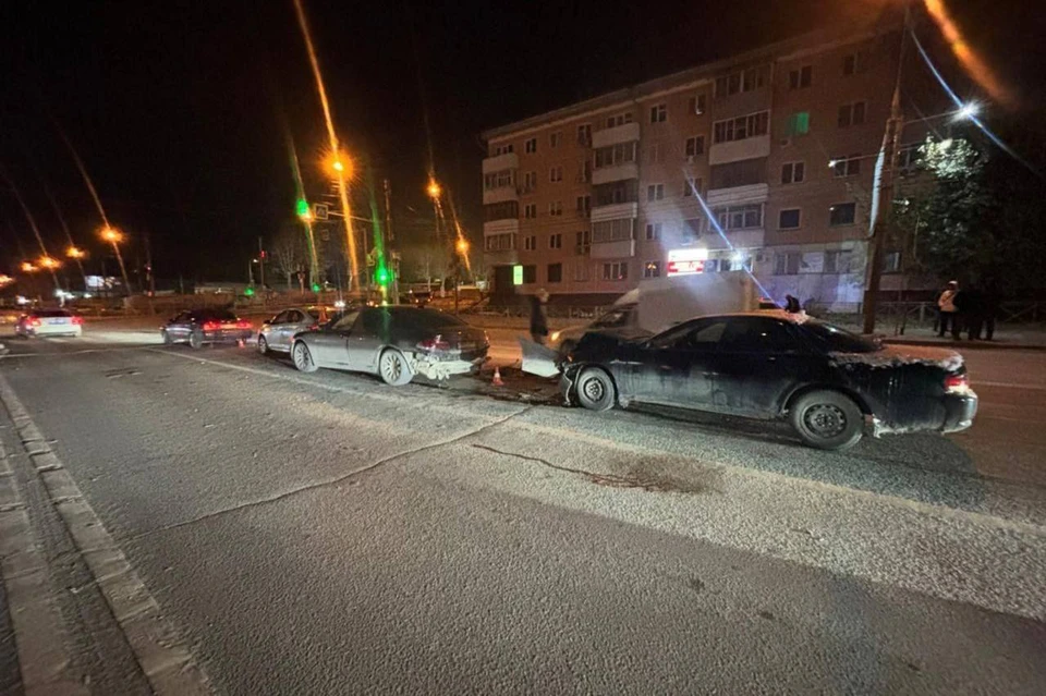 В Новосибирске произошло массовое ДТП с четырьмя автомобилями. Фото: ГАИ Новосибирска