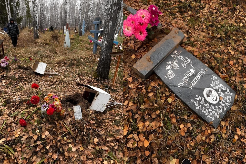 Дети 7 и 9 лет разбили надгробные памятники. Фото: Предоставлены местными жителями