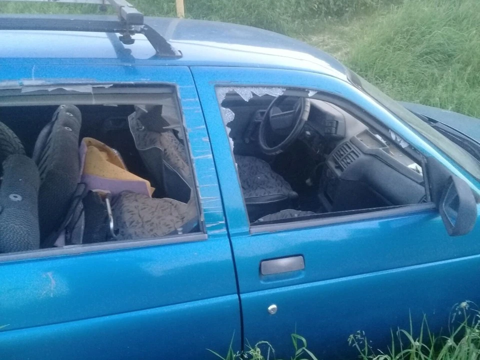 FPV-дрон атаковал машину.