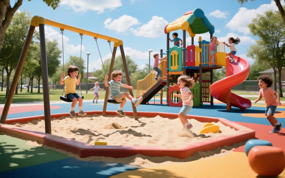 Отремонтировали детскую площадку. Фото: сгенерировано нейросетью