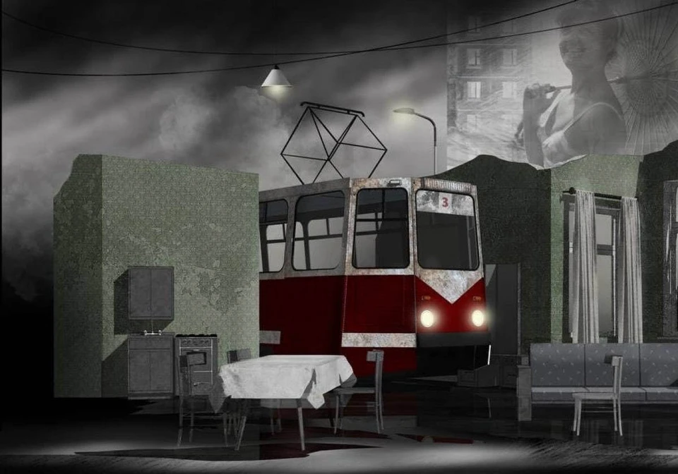 Примерно так будут выглядеть декорации спектакля.