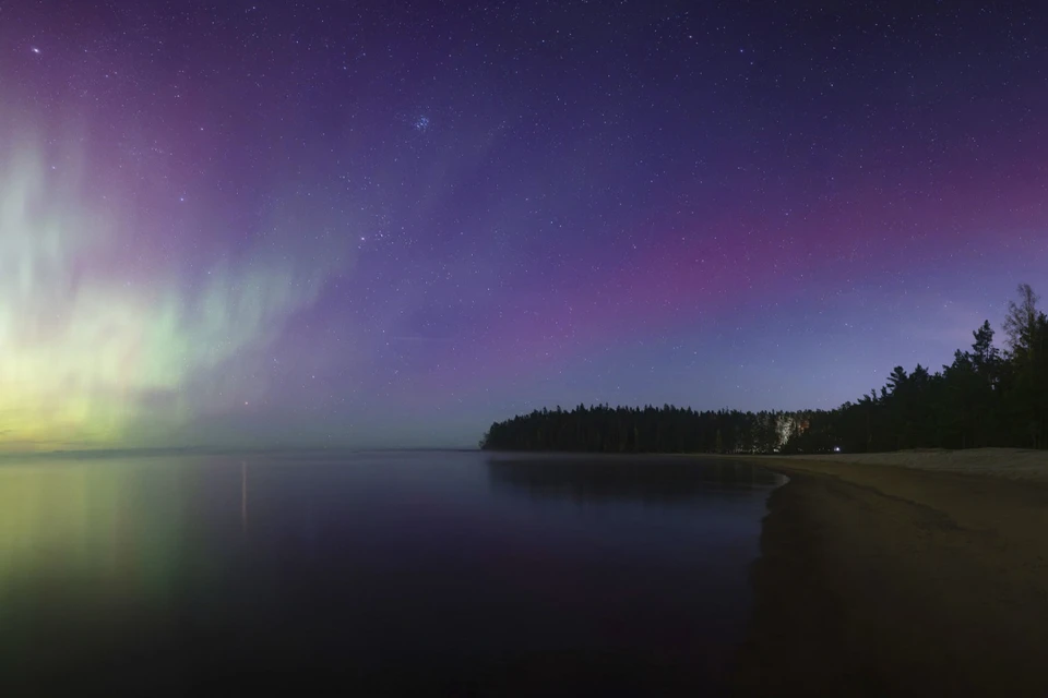 Северное сияние на Ладоге. Фото: t.me/astrophotoboloto