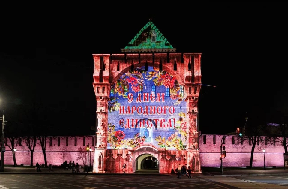 Видеопроекция украсит фасад Дмитриевской башни в Нижнем Новгороде. Фото: пресс-служба правительства Нижегородской области.