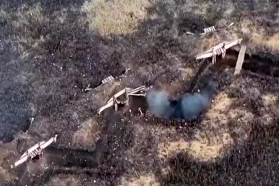 Кадры боевой работы расчетов БпЛА