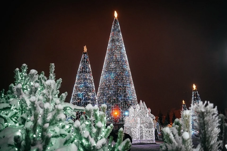 На площади Куйбышева сохранят "хоровод" из семи новогодних елок.