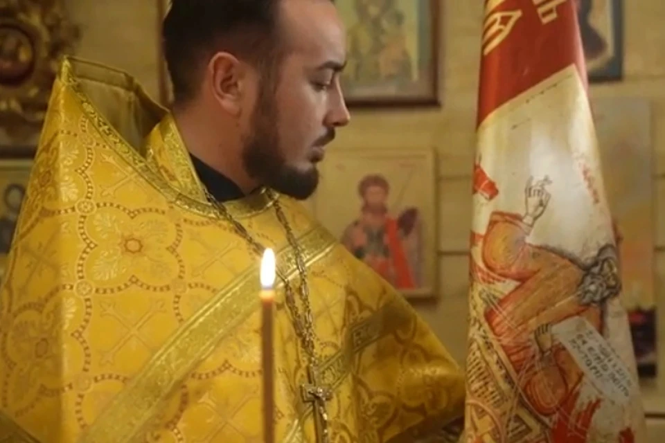 Мероприятие прошло в полевом храме Георгия Победоносца. ФОТО: Минобороны РФ.