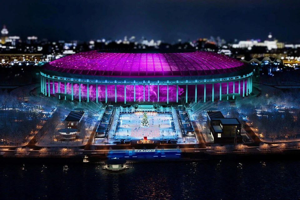 Самый большой в России мультимедийный каток площадью 16,5 тысячи квадратных метров откроется в «Лужниках». Фото: mos.ru.