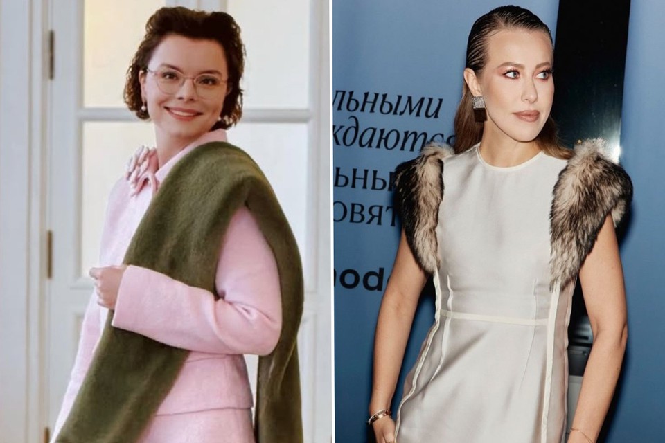 Звезды в мехах: Собчак в платье с рукавами из овечьей шерсти, Брухунова с зелёной горжеткой, а Бузова в алом кардигане из экомеха