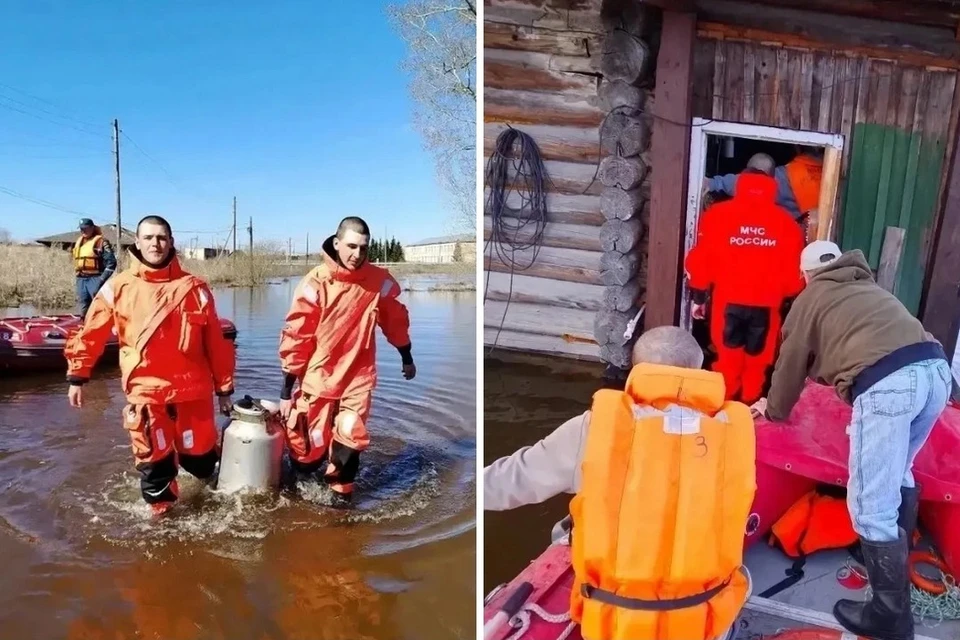 Спасатели продолжают работать в зоне паводка. Фото: ГУ МЧС России по Новосибирской области