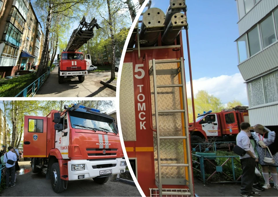 На месте пожара работали несколько машин МЧС, а также стояла скорая помощь