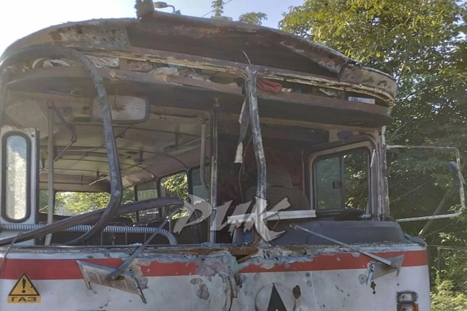 ВСУ ударили дроном по пассажирскому автобусу в Горловке. Фото: ТГ/Приходько