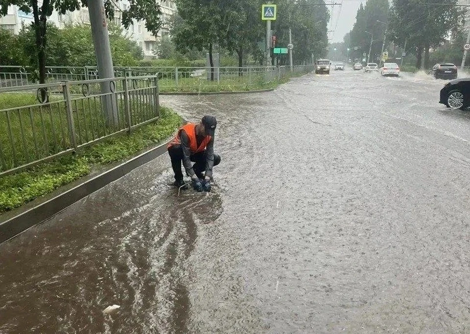 Больше всего последствий непогоды наблюдается в Железнодорожном районе города. ФОТО: администрация Ульяновска
