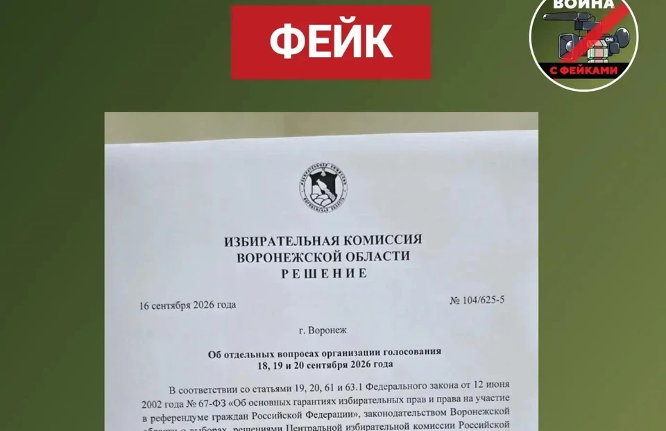 Фото из канала в МАКС «Война с фейками. Воронежская область».