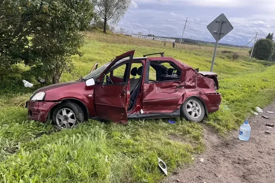 Пассажирка "Рено" погибла в ДТП с грузовиком в Ленобласти. Фото: ГУ МВД России по СПб и Ло