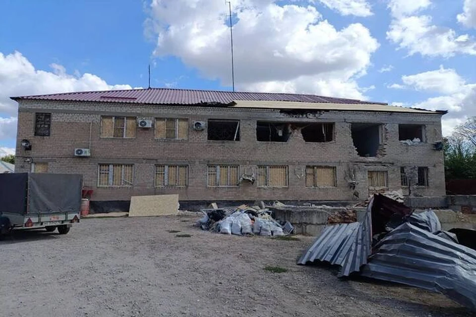 Отдел полиции в Розовке пострадал от налета ВСУ. Фото: администрация Запорожской области
