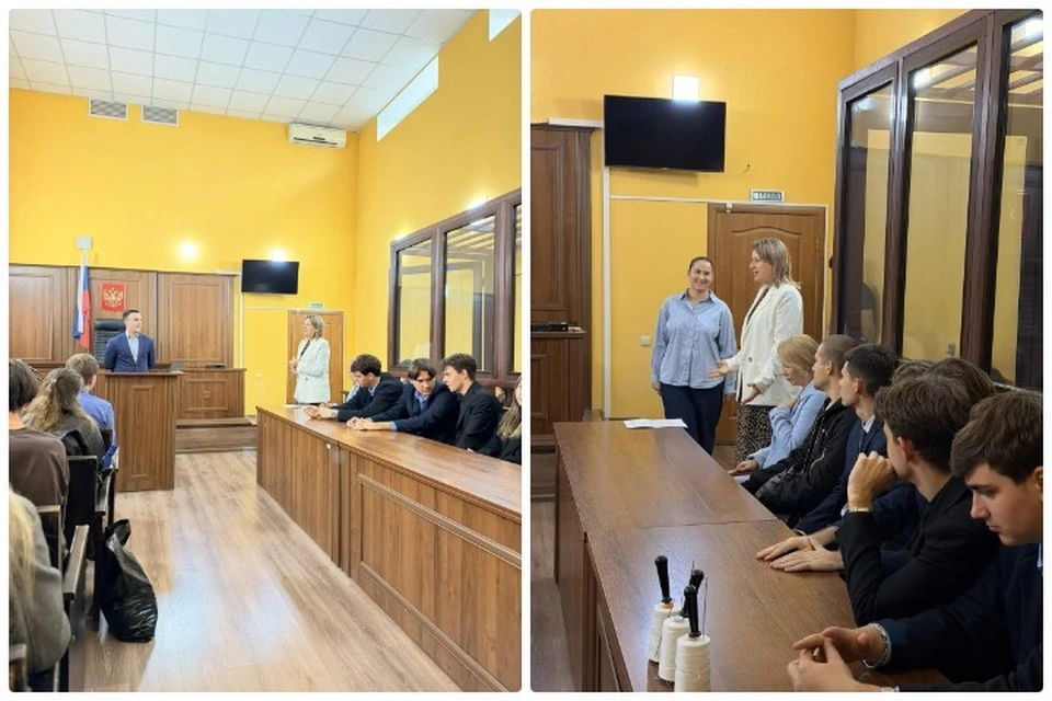В Железнодорожном районном суде в рамках Всероссийского студенческого патриотического движения состоялось мероприятие «Один день из жизни суда». Фото: пресс-служба Железнодорожного районного суда