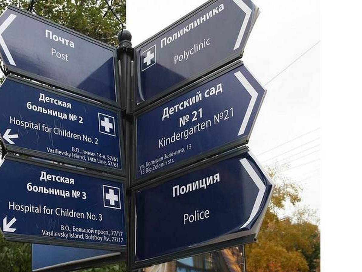 санкт петербург указатель