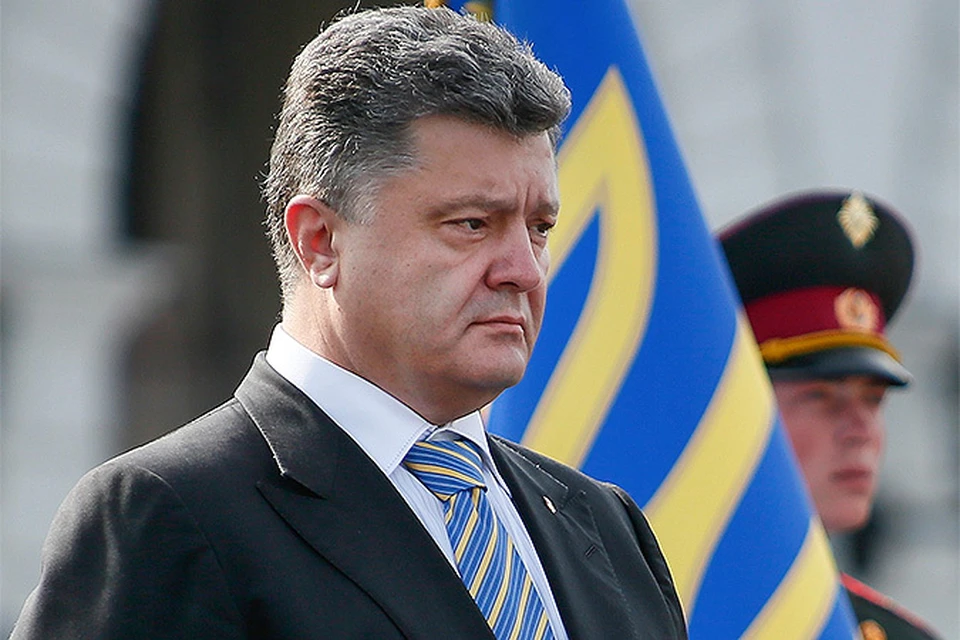 Президент Украины Петр Порошенко во время торжественных мероприятий в Киеве по случаю Дня Независимости