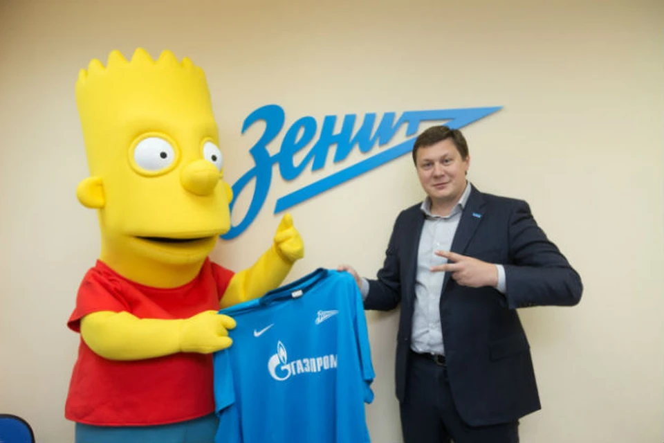 Барт Симпсон с гендиректором клуба. Фото: ФК "Зенит"