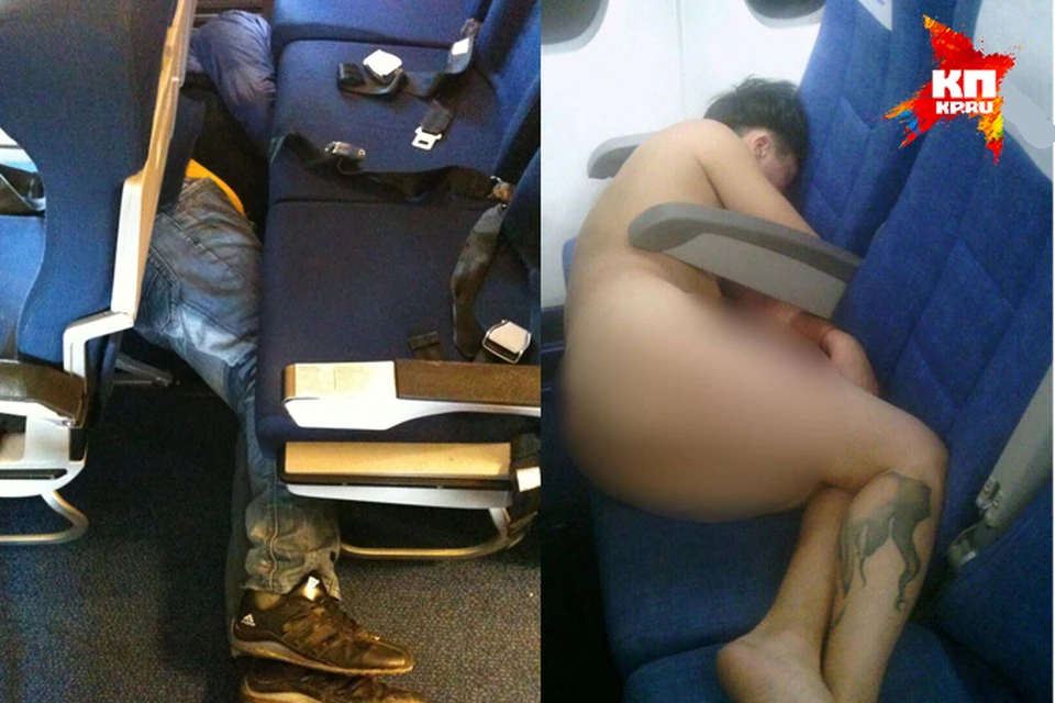 Пассажиры спят голые на сиденьях и одетые - под ними.