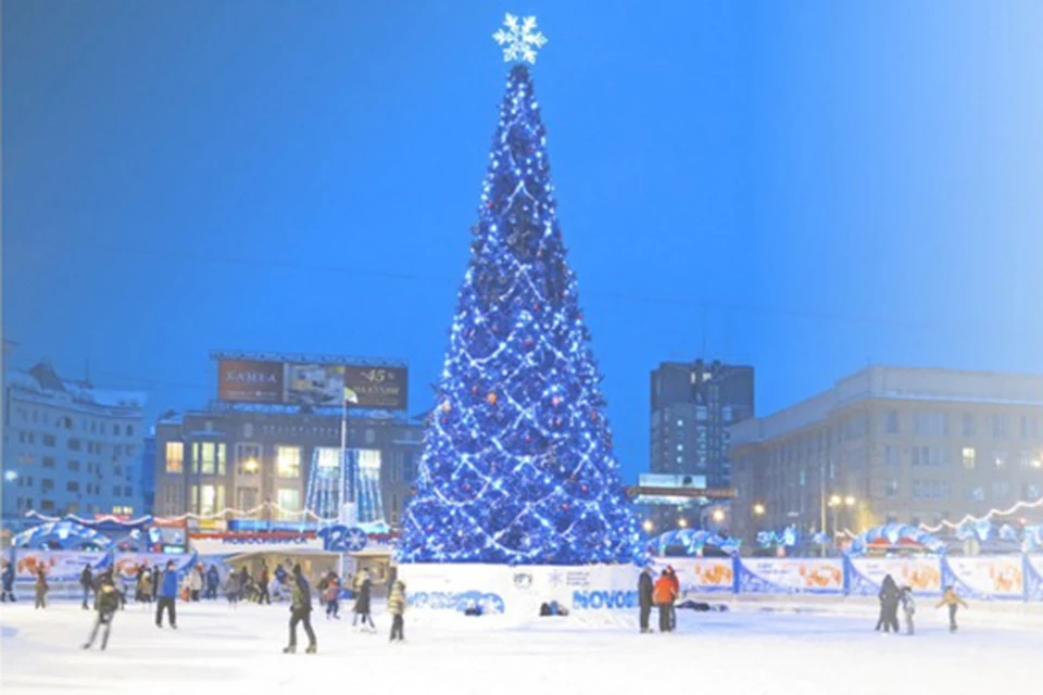 Главную елку города поставят на площади Ленина. Эскиз предоставлен пресс-центром мэрии Новосибирска.