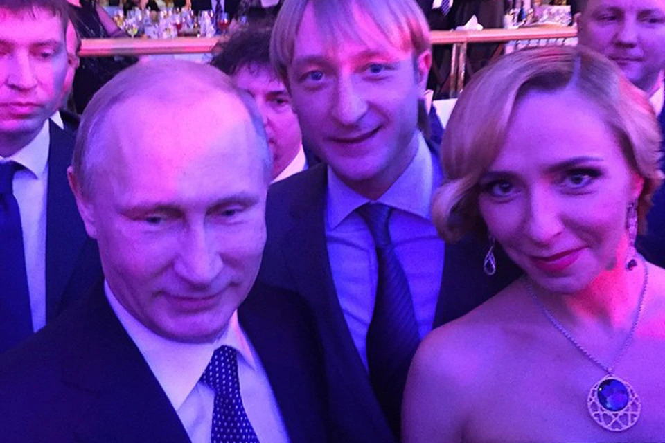 Татьяна Навка и Евгений Плющенко сфотографировались с Путиным. Фото: Instagram.