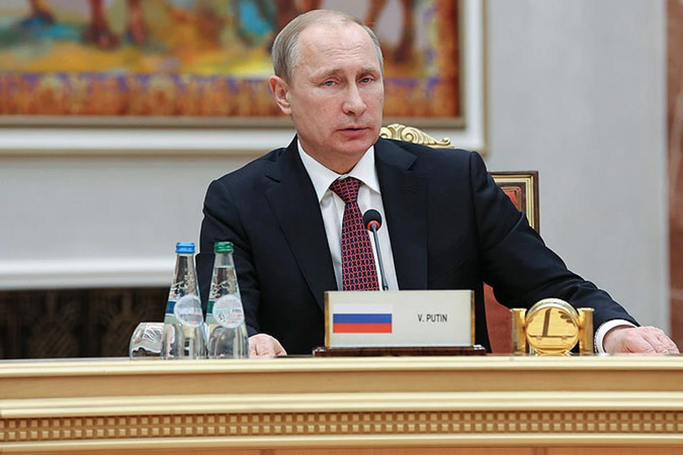 Владимир Путин на встрече "нормандской четвёрки" в Минске.