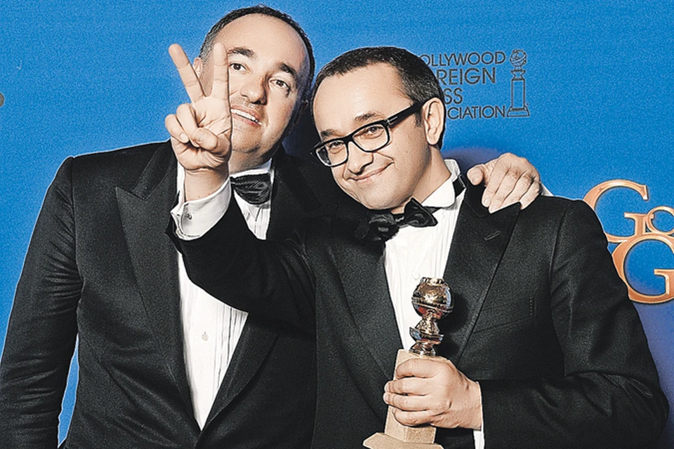 Продюсер Александр Роднянский и кинорежиссер Андрей Звягинцев (справа) были счастливы получить «Золотой глобус» за фильм «Левиафан».