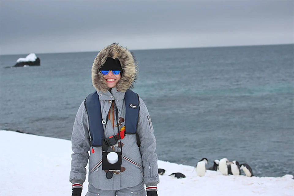 Самарчанка, ведущая телеканала ТВ-Центр, Юлия Шарапова покорила Антарктику ради встречи с пингвинами