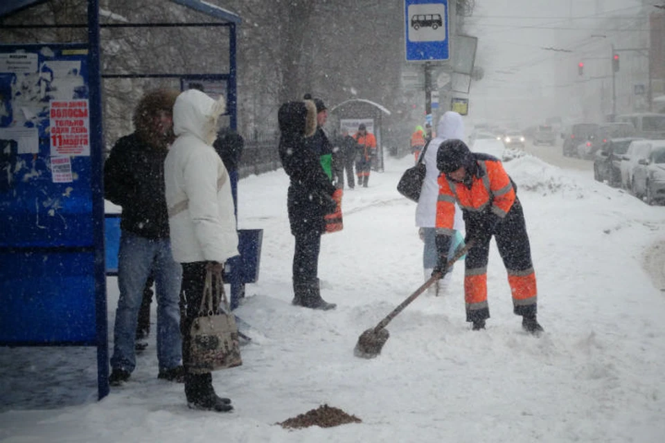 Снегопад в Ярославле.