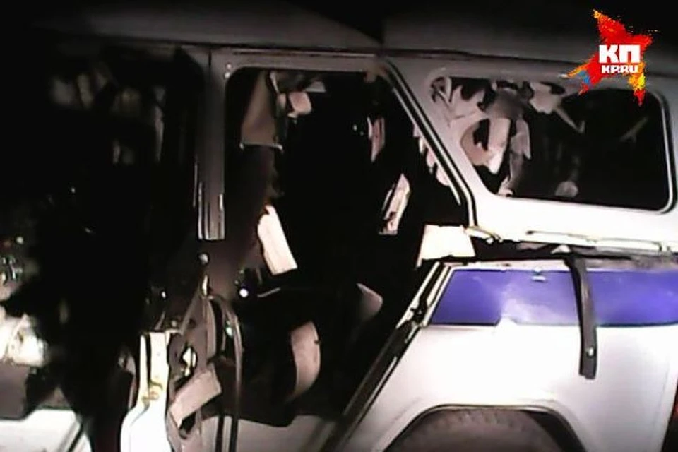 Взорванный в Новом Ургале патрульный автомобиль