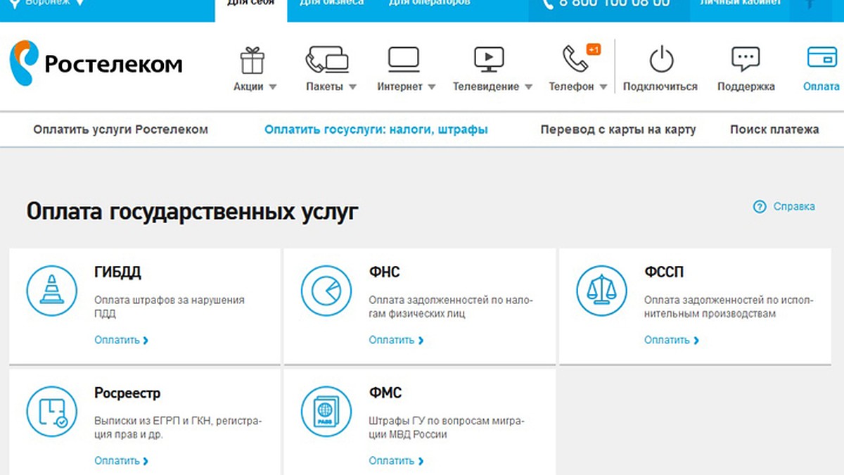 Воронежцы смогут оплатить госуслуги на сайте RT.RU - KP.RU