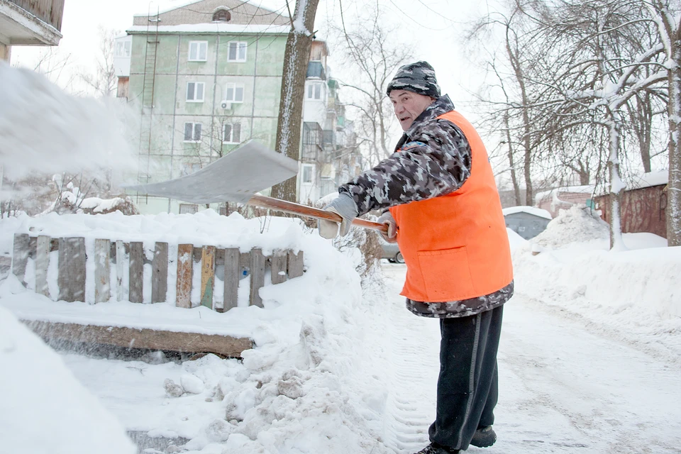 Охотники в снегу