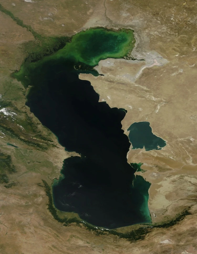 Фото со спутника каспийское море