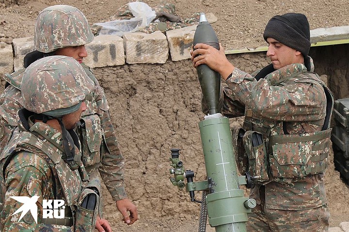 Работа армянских минометчиков, сентябрь 2020 г.