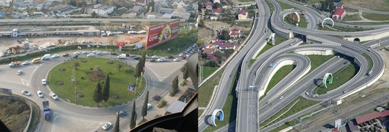 Транспортная развязка "Адлер". Слева - что было, справа - сейчас