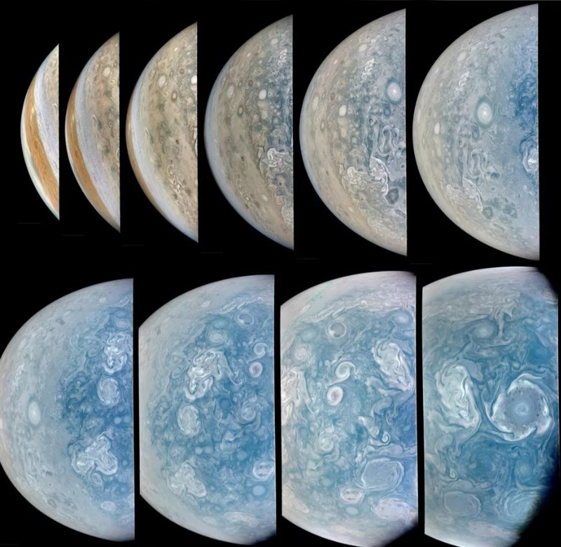 Фотографии Юпитера, переданная зондом NASA "Юнона". Фото:JPL / SwRI / MSSS / Gerald Eichstädt / Thomas Thomopoulos